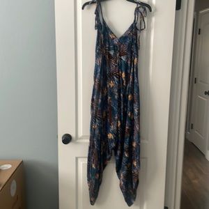Free People Blue and Brown Jumpsuit